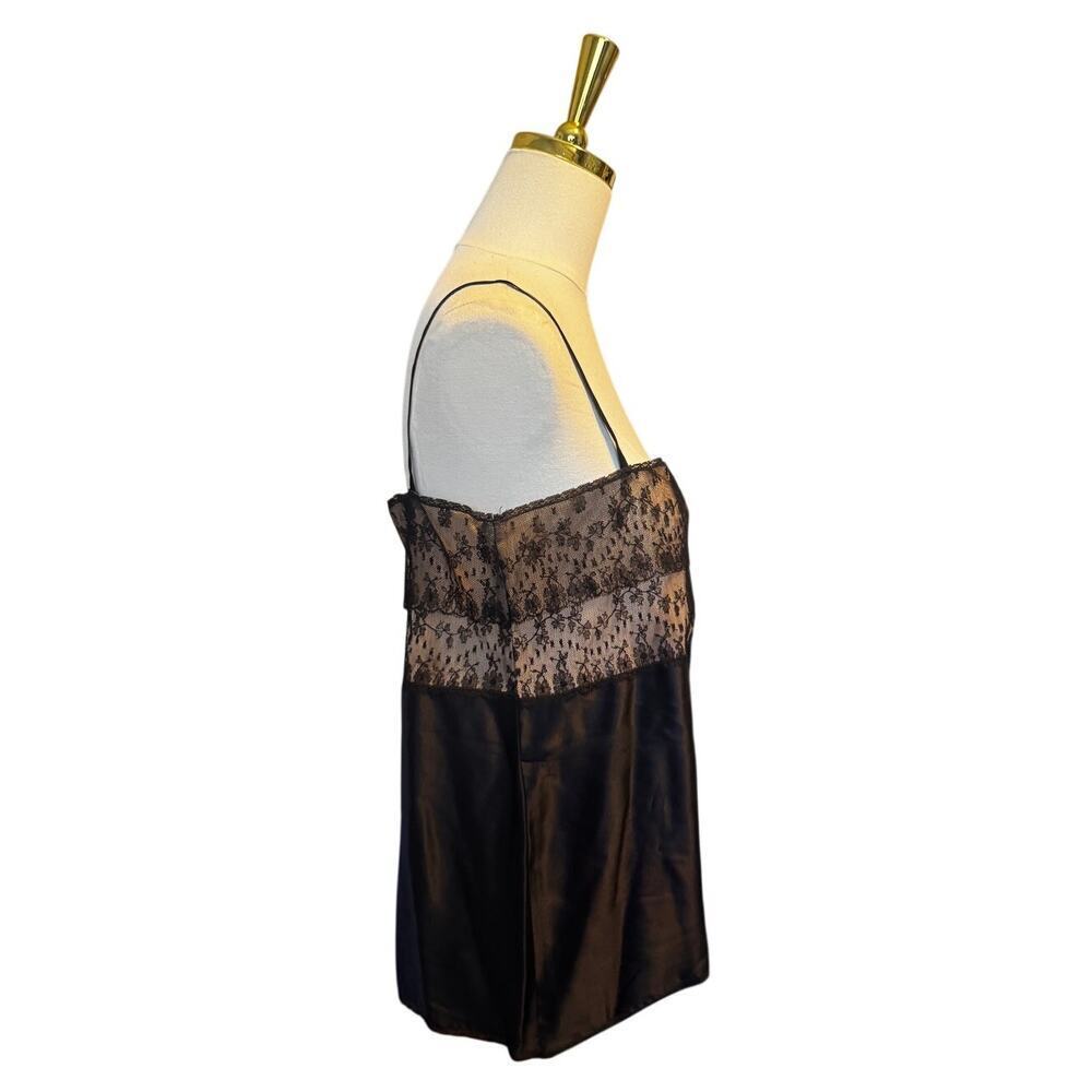 Vintage Bill Haire for Frederick's Sport Black Lace Satin Camisole Size 12 - Picture 2 of 4